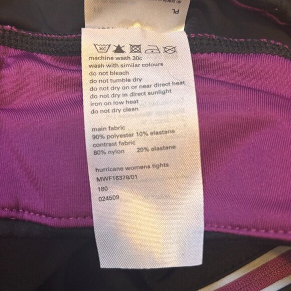 Mountain Warehouse Hurricane Womens Tights Leggings Black Purple Size 12 NWT - Picture 4 of 5